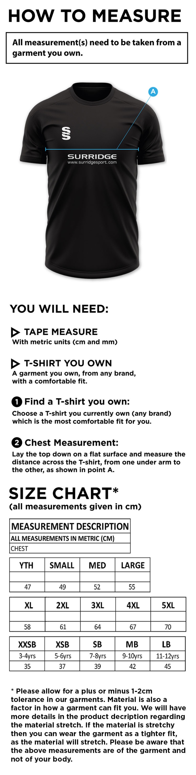 Dual Games Shirt : Royal - Size Guide